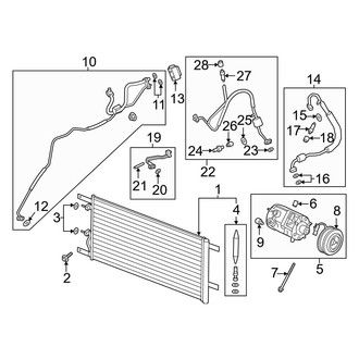 Ford OE - Air Conditioner & Heater - Condenser, Compressor & Lines (Regular Cab / SuperCab / Crew Cab 6.7L)