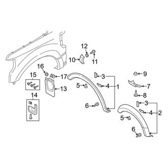 Ford OE - Fender - Exterior Trim (Moldings and Mud Guards), (Regular Cab / SuperCab / Crew Cab)