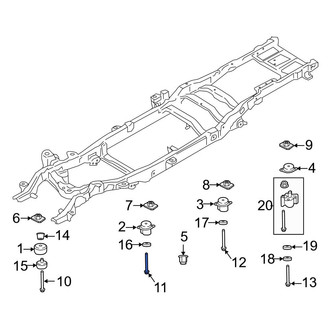Ford OE - Front Lower Body Mount Cushion Bolt