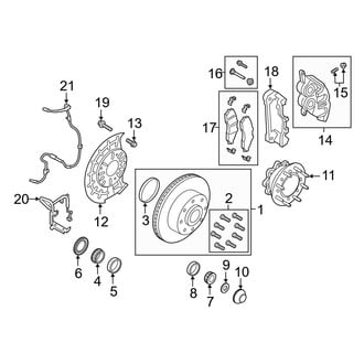 Ford OE - Front Suspension - Brake Components (Regular Cab / SuperCab / Crew Cab RWD)
