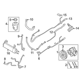 Ford OE - Steering Gear & Linkage - Pump & Hoses (With Hydroboost), (Regular Cab / SuperCab / Crew Cab 6.7L)