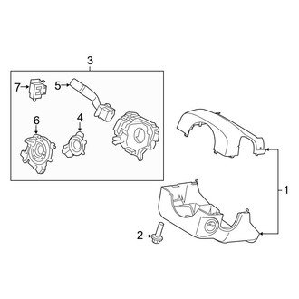 Ford OE - Steering Column - Shroud, Switches & Levers (Power Adjust), (Regular Cab / SuperCab / Crew Cab)