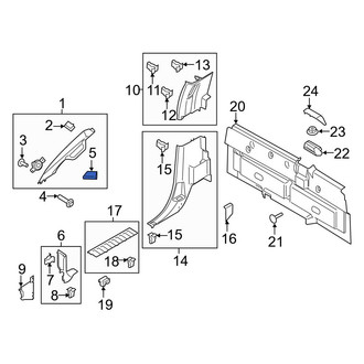 Ford OE - Left Upper Body A-Pillar Trim Panel Cap