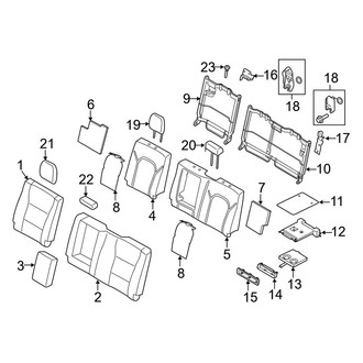 Ford OE - Seats & Tracks - Rear Seat Components (With Armrests, Seat Back), (King Ranch / Lariat / Limited / Platinum Crew Cab)