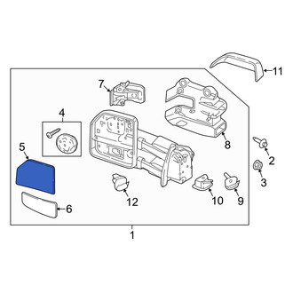 Ford OE - Front Left Upper Door Mirror Glass
