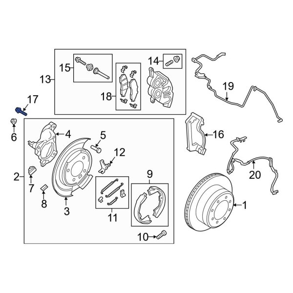 Disc Brake Caliper Anchor Plate Bolt