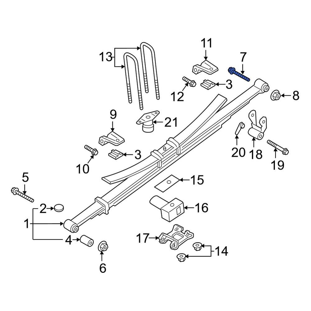 Ford OE W714456S439 Rear Leaf Spring Shackle Bolt