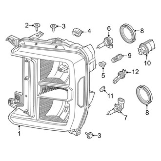 Ford OE - Front Lamps - Headlamp Components (Halogen), (XL / XLT Regular Cab / SuperCab / Crew Cab)