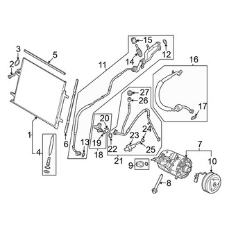 Ford OE - Air Conditioner & Heater - Condenser, Compressor & Lines (Regular Cab / SuperCab / Crew Cab 6.8L / 7.3L)