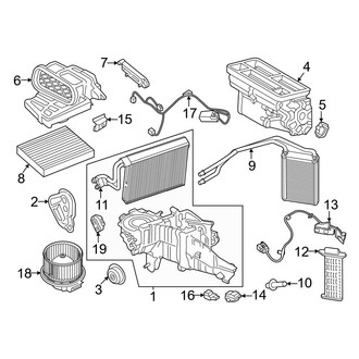 Ford OE - Air Conditioner & Heater - Evaporator & Heater Components (Manual Single Zone A/C), (XL / XLT Regular Cab / SuperCab / Crew Cab)