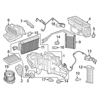 Ford OE - Air Conditioner & Heater - Evaporator & Heater Components (Electronic Dual Zone A/C), (Regular Cab / SuperCab / Crew Cab)