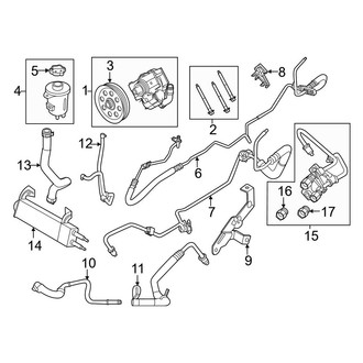 Ford OE - Steering Gear & Linkage - Pump & Hoses (With Hydroboost), (Regular Cab / SuperCab / Crew Cab)