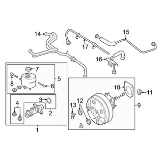 Ford OE - Cab - Components on Dash Panel (W/O Hydroboost), (Regular Cab)
