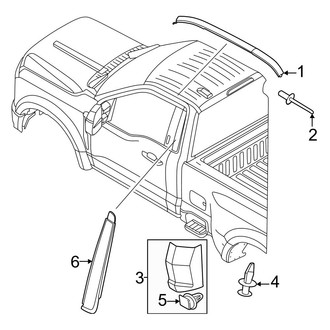 Ford OE - Cab - Exterior Trim (Regular Cab), (Regular Cab)