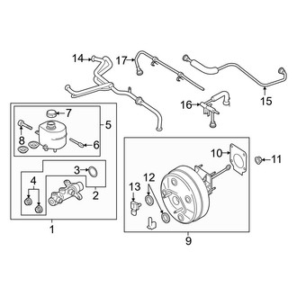 Ford OE - Cab - Components on Dash Panel (W/O Hydroboost), (Crew Cab)