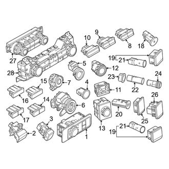 Ford OE - Instrument Panel - Cluster & Switches (Switches on Instrument Panel), (Regular Cab / SuperCab / Crew Cab)