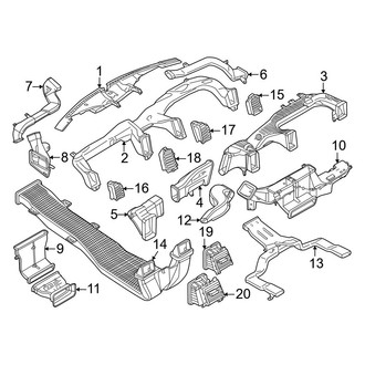 Ford OE - Instrument Panel - Ducts (With Flow Through Console)