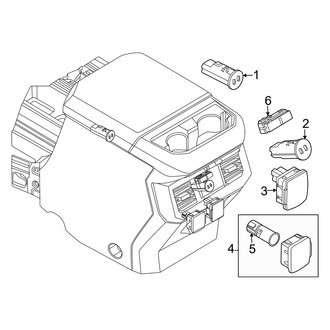 Ford OE - Front Console (Electrical Components, Full Length), (Regular Cab / SuperCab / Crew Cab)