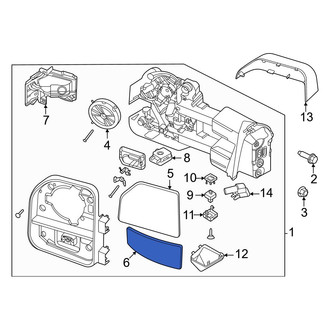 Ford OE - Front Left Lower Door Mirror Glass
