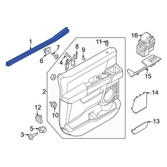 Ford OE - Rear Left Door Window Belt Weatherstrip
