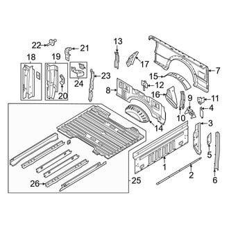 Ford OE - Pick Up Box - Front & Side Panels (8' Box, Single Rear Wheel), (Regular Cab / SuperCab / Crew Cab)