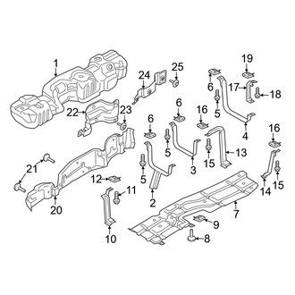 Ford OE - Fuel System Components (Tank & Brackets), (Regular Cab / SuperCab / Crew Cab)