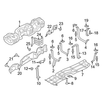 Ford OE - Fuel System Components (Tank & Brackets), (Regular Cab / SuperCab / Crew Cab)