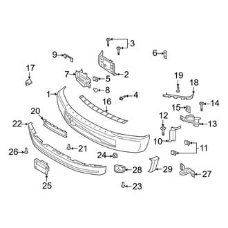Ford OE - Front Bumper - Bumper & Components (Chrome), (Regular Cab / Crew Cab)