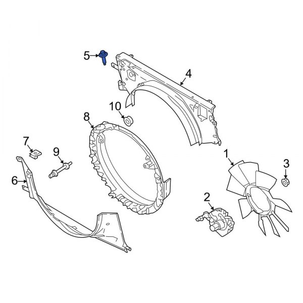 Engine Cooling Fan Shroud Bolt