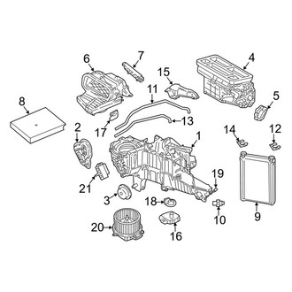 Ford OE - Air Conditioner & Heater - Evaporator & Heater Components (W/O Dual Zone A/C, W/O Auxiliary Heat)