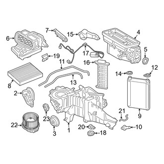 Ford OE - Air Conditioner & Heater - Evaporator & Heater Components (W/O Dual Zone A/C, With Auxiliary Heat)