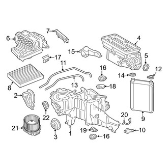 Ford OE - Air Conditioner & Heater - Evaporator & Heater Components (With Dual Zone A/C, W/O Auxiliary Heat)