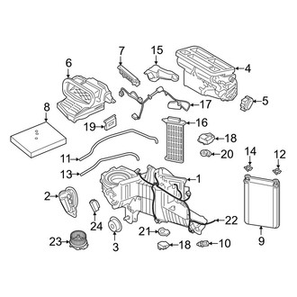 Ford OE - Air Conditioner & Heater - Evaporator & Heater Components (With Dual Zone A/C, With Auxiliary Heat)