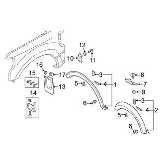 Ford OE - Fender - Exterior Trim (Moldings and Mud Guards), (Regular Cab / Crew Cab)