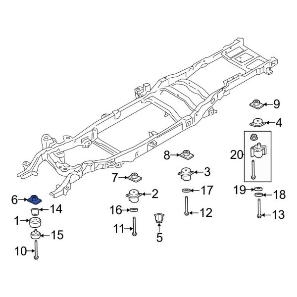 Body Mount Cushion Nut