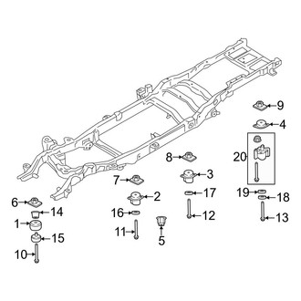 Ford OE - Frame & Components (Body Mounting), (King Ranch / Lariat / Limited / Platinum / XL / XLT Crew Cab)
