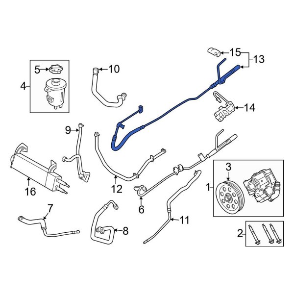 Ford OE JC3Z3A717C - Power Steering Pressure Hose