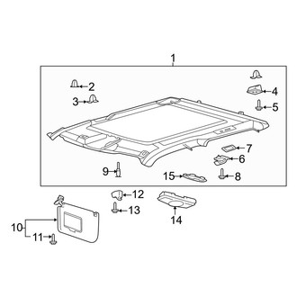 Ford OE - Cab - Interior Trim (Headliner & Visors, With Sunroof), (King Ranch / Lariat / Limited / Platinum / XL / XLT Crew Cab)