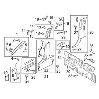 Ford OE - Cab - Interior Trim (Side & Rear Trim), (Crew Cab)