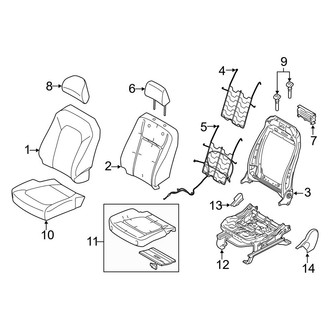 Ford OE - Seats & Tracks - Front Seat Components (Split Bench Outer Seats), (Crew Cab)