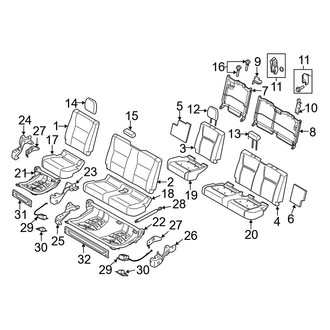 Ford OE - Seats & Tracks - Rear Seat Components (W/O Armrests), (Crew Cab)