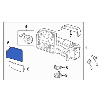 Ford OE - Front Left Upper Door Mirror Glass