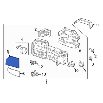 Ford OE - Front Right Upper Door Mirror Glass