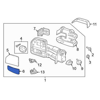 Ford OE - Front Right Lower Door Mirror Glass