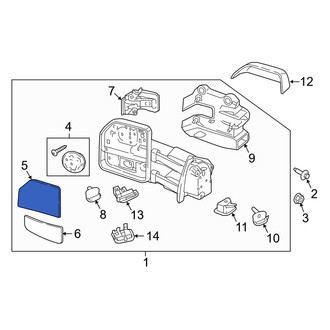 Ford OE - Front Left Upper Door Mirror Glass