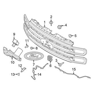 Ford OE - Grille & Components (W/O Appearance Package), (Lariat Crew Cab)