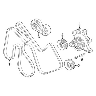 Ford OE - Cooling - Belts & Pulleys (Dual Alternators, W/O Inverter), (Regular Cab / Crew Cab)