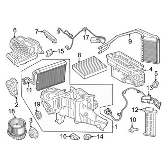 Ford OE - Air Conditioner & Heater - Evaporator & Heater Components (Electronic Dual Zone A/C), (Regular Cab / Crew Cab)