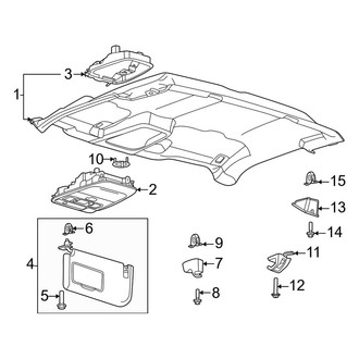 Ford OE - Cab - Interior Trim (Headliner & Visors), (Regular Cab)