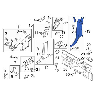 Ford OE - Left Body C-Pillar Trim Panel